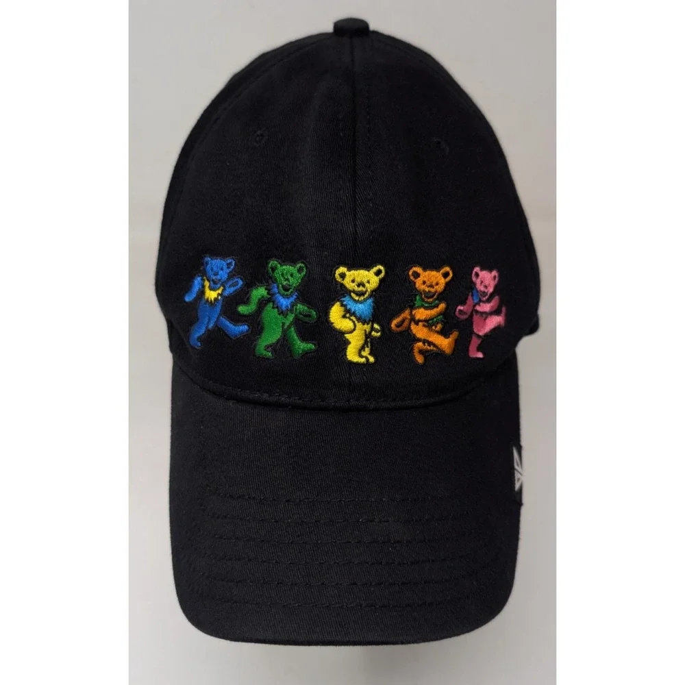 Grateful Dead Dancing Bears Strapback Hat Black GDP Official Vintage Sz Large XL